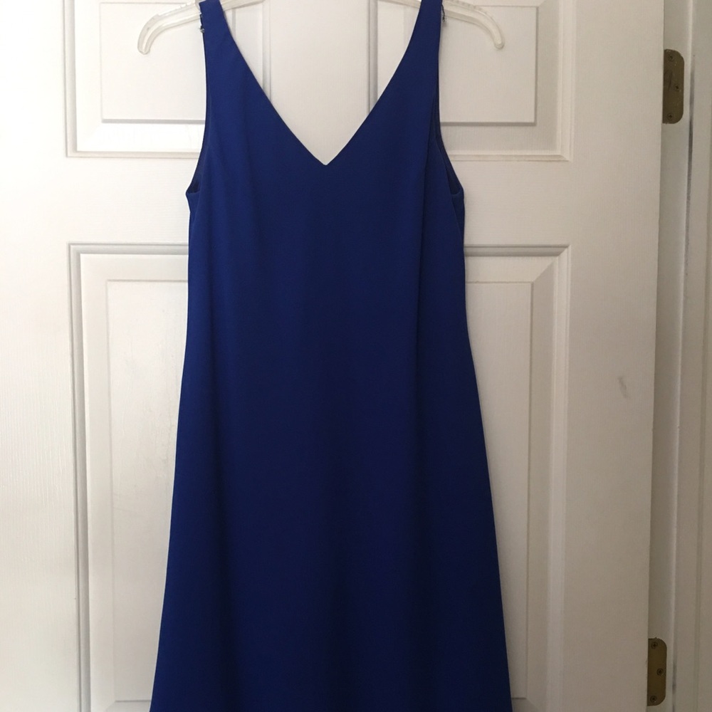 Jones New York blue silky dress.